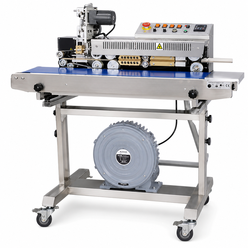 Continuous Band Sealer with Batch Coding & Air Suction